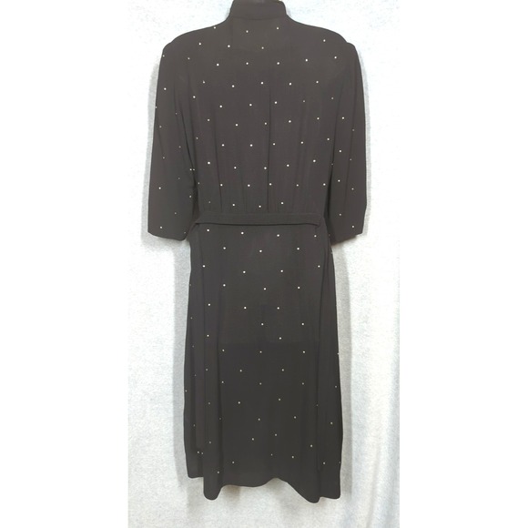 Rare Vtg 1930s Art Deco Black Nail Head Studded Dress S Whimsigoth Vamp Jive - Picture 9 of 16